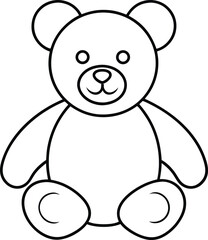Teddy Bear Icon Line Art | Cute Toy, Plush & Nursery Animal Vector