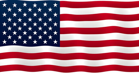 Naklejka premium Waving American flag representing patriotism and freedom. The stars and stripes symbolize the United States' values and unity.