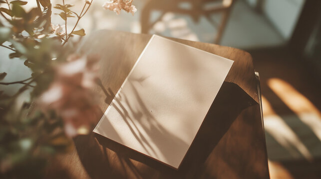 A vibrant scene showing elegant office still life: brown paper products and stationery arrangement featuring a stx glb.1800 util. gr eur notebook, book, origami, and hardwood surface
