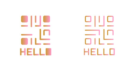 QR Code Text Icon Design