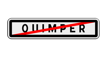 Panneau de sortie de Quimper, Finistère, Bretagne