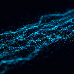 Naklejka premium Abstract Digital Flowing Particle Mesh Background