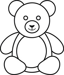 Teddy Bear Icon Line Art | Cute Toy, Plush & Nursery Animal Vector