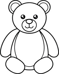 Teddy Bear Icon Line Art | Cute Toy, Plush & Nursery Animal Vector