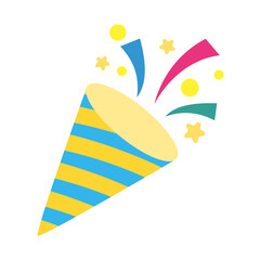 クラッカーのベクターイラスト：お祝いとパーティーのアイコン - Party Popper Vector Illustration: Celebration and Party Icon