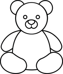 Teddy Bear Icon Line Art | Cute Toy, Plush & Nursery Animal Vector