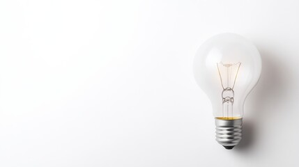 Single incandescent light bulb, isolated