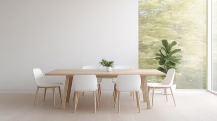 Modern dining room, minimalist design