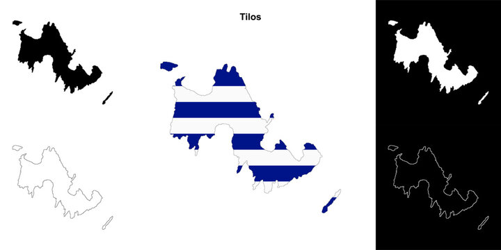 Tilos blank outline map set