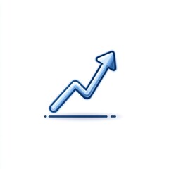 A blue upward trending arrow symbolizes growth, progress, and positive change in various contexts such as business and finance.