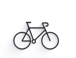 Fototapeta premium A minimalist black outline of a bicycle, emphasizing simplicity and design.