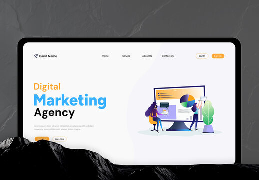 Marketing Hero Header With Illustration