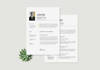 Resume and Cover Letter Layout with Minimal Grey Accents