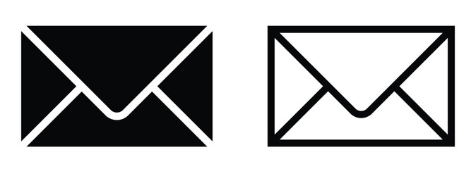 Mail icon set. Email icon envelope. Vector illustration.