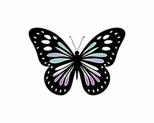 creative Silhouette butterfly Icon Vector Illustration