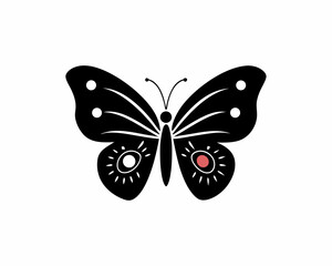 creative Silhouette butterfly Icon Vector Illustration