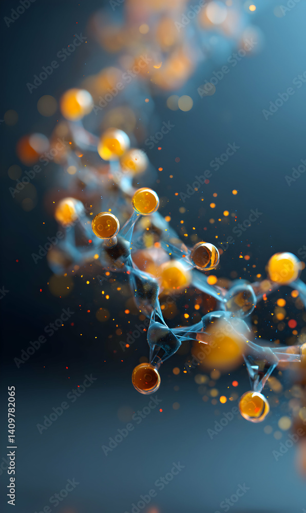 Poster abstract depiction of interconnected spheres creating a futuristic network