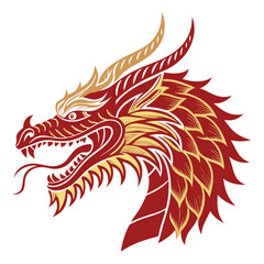 Dragon Head in AAPI Cultural Vector Design. Dragon head mascot. Cultural leadership campaign