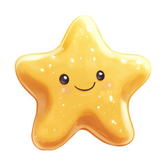 golden star shaped cookie on the PNG background