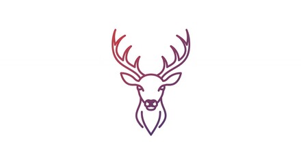 Deer head line art logo graphic