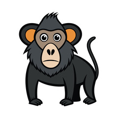 Cartoon Black Monkey Illustration