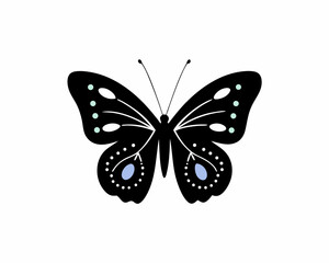 creative Silhouette butterfly Icon Vector Illustration