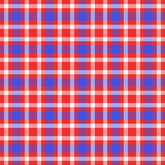 Underwear tartan vector textile, minimalist fabric check pattern. Striped seamless plaid background texture in red and white colors.