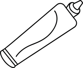 Toothpaste Outline Icon Line Art Drawing Vector | Dental Care, Hygiene & Bathroom Essentials