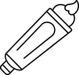 Toothpaste Outline Icon Line Art Drawing Vector | Dental Care, Hygiene & Bathroom Essentials