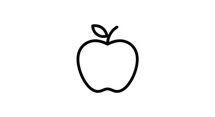 Fototapeta premium Simple line art apple illustration