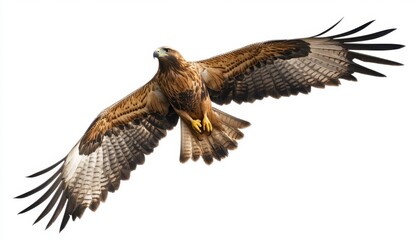 Majestic Bird of Prey in Flight with Wings Outstretched