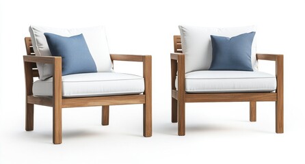 Modern Wooden Chairs in Bright Indoor Setting with Cushions