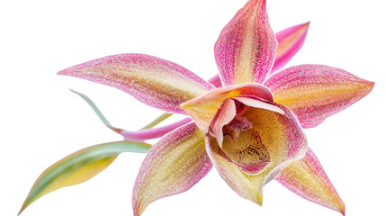 Beautiful pink and yellow flower displaying a soft color palette and delicate petals in a natural setting