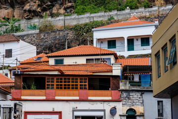 Houses in Funchal city, capital of Madeira Island, Portugal