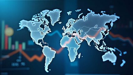 Cross-Border Investments: Strategic Asset Allocation & Financial Analysis for Global Market Growth - Stock Photo Concept with Left Space