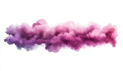 Fototapeta premium Colorful Watercolor Cloud Illustrations in Purple and Pink Hues