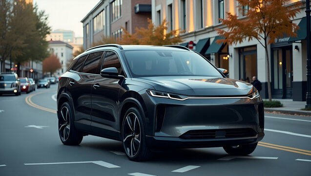 Modern Electric SUVs: Performance Meets Design for Urban Mobility - Versatile & Sustainable Power in a Minimalist Photo Concept
