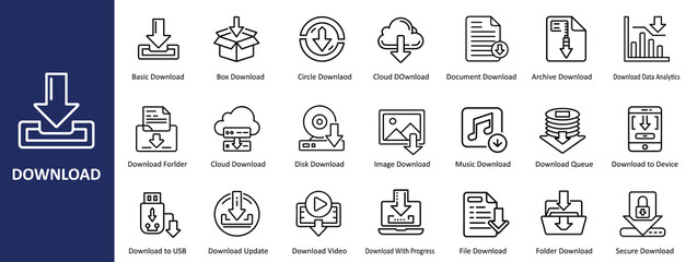 Download Icons and Symbols - Download Vector Outline Icon Set