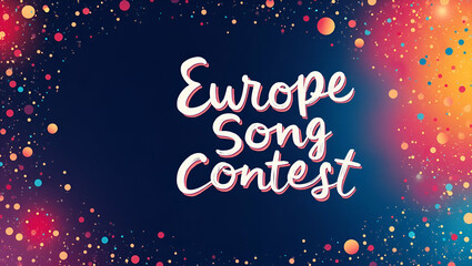 Fototapeta premium Dynamic Europe Song Contest Banner Design: Bold Graphics, Vibrant Colors, Modern Typography, Innovative Layouts for Effective Digital Event Promotion & Branding - Photo Stock Concept