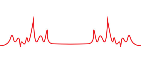 Red heartbeat line icon on white background. modern
