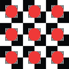 Modern Geometric Vector Seamless Pattern Digital Paper &ndash; Abstract Minimalist Background Design, Repeating Lines and Shapes, Contemporary Printable Texture for Scrapbooking, Web Design, Fabric, Package