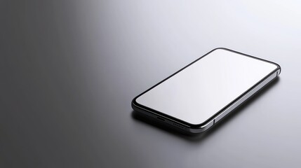A modern, blank smartphone display angled on a neutral surface.