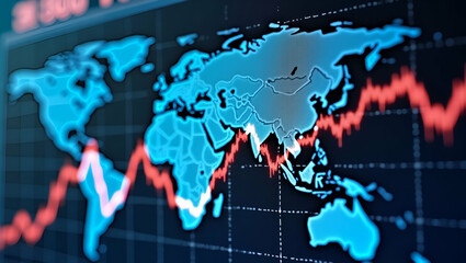 Global Economic Impact: Visuals of Macroeconomic Indicators, Trade Effects, and Corporate Responses - Premium Stock Imagery with Space for Text