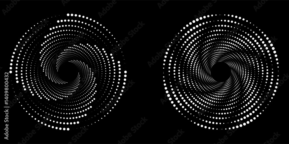 Aufkleber set of speed lines in circle form. radial speed lines in circle form for comic books. technology rou