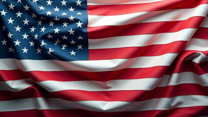 Obraz premium Memorial Day American Flag Visual: Bold Colors, Refined Textures, Dynamic Lighting for National Pride - Premium High Resolution Photo Stock Concept with Left Space