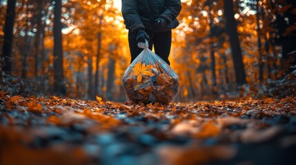 Autumn cleanup in the forest