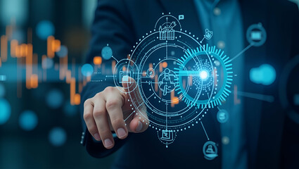 Enhancing Corporate Operational Efficiency: Streamlined Process Integration for Boosted Productivity and Resource Management in Business Performance Excellence - Photo Stock Concept with Left Space