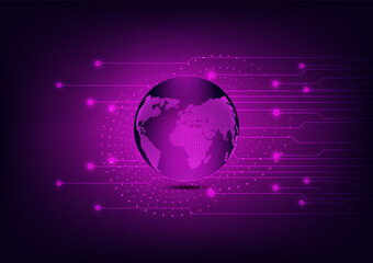 globe on circuit and network