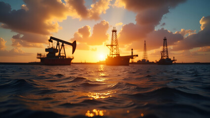 Obraz premium Assessing Oil Production Cuts: Market Dynamics, Supply Constraints, Economic Forecasting & Energy Policy Adjustments - Conceptual Image with Left Space