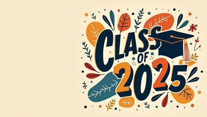 Create a refined Class of 2025 banner design incorporating modern aesthetics bold graphics and inspirational typography to commemorate academic milestones unity and excellence for dynamic event promot